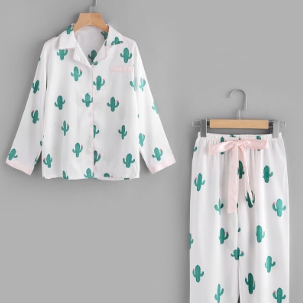 Silk and Ivy Cactus Pajama Set